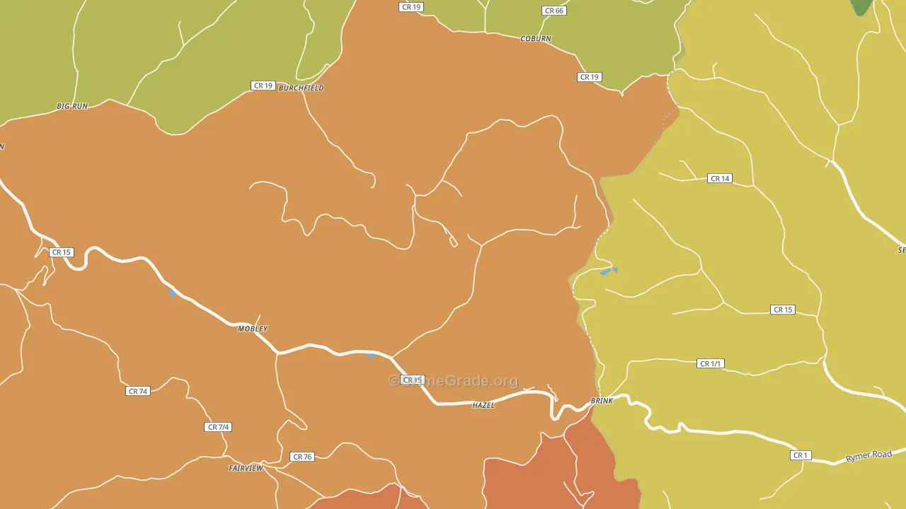 Coburn, WV Map of Burglary Rates