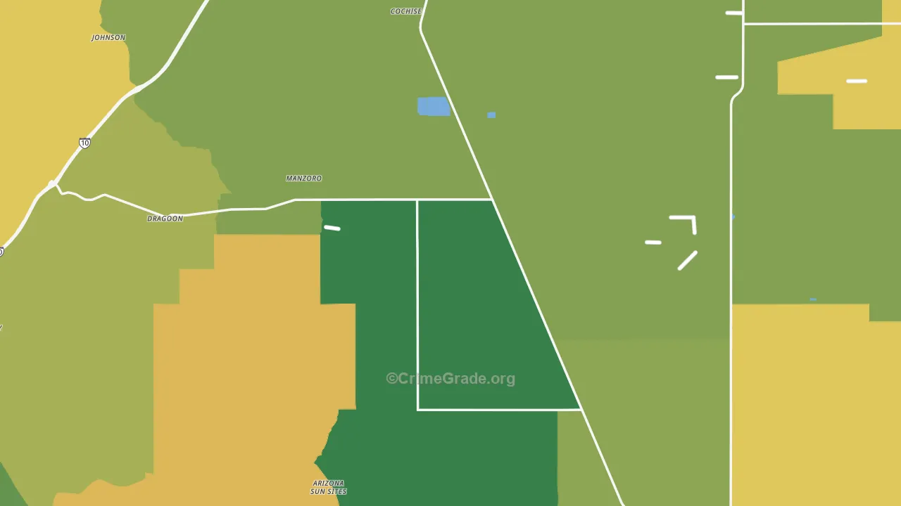 Cochise, AZ Map of Burglary Rates