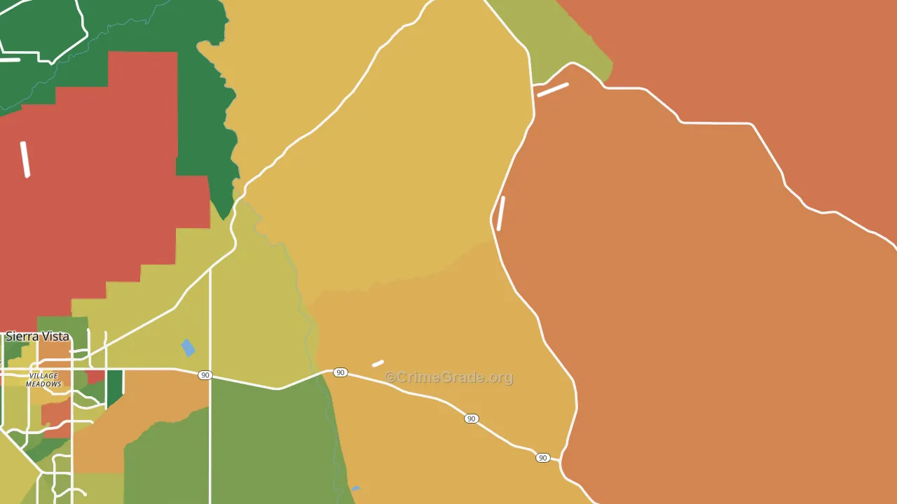 Cochise County, AZ Map of Burglary Rates