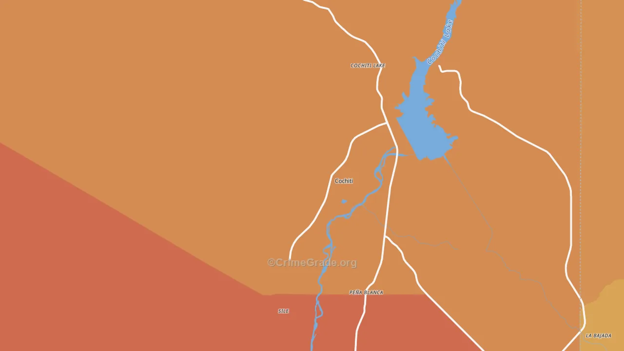 Cochiti Pueblo, NM Map of Burglary Rates