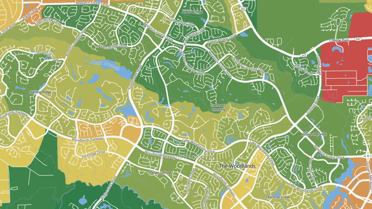 Cochran's Crossing, The Woodlands, TX Map of Burglary Rates