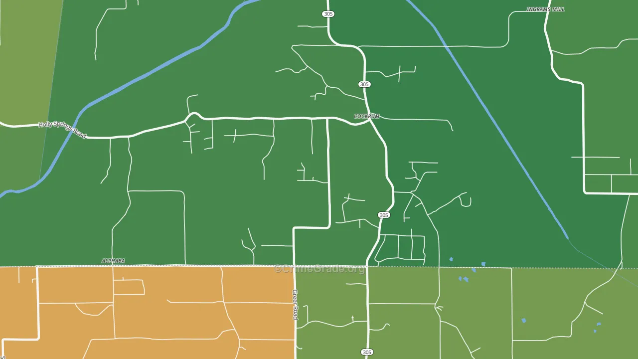 Cockrum, MS Map of Burglary Rates
