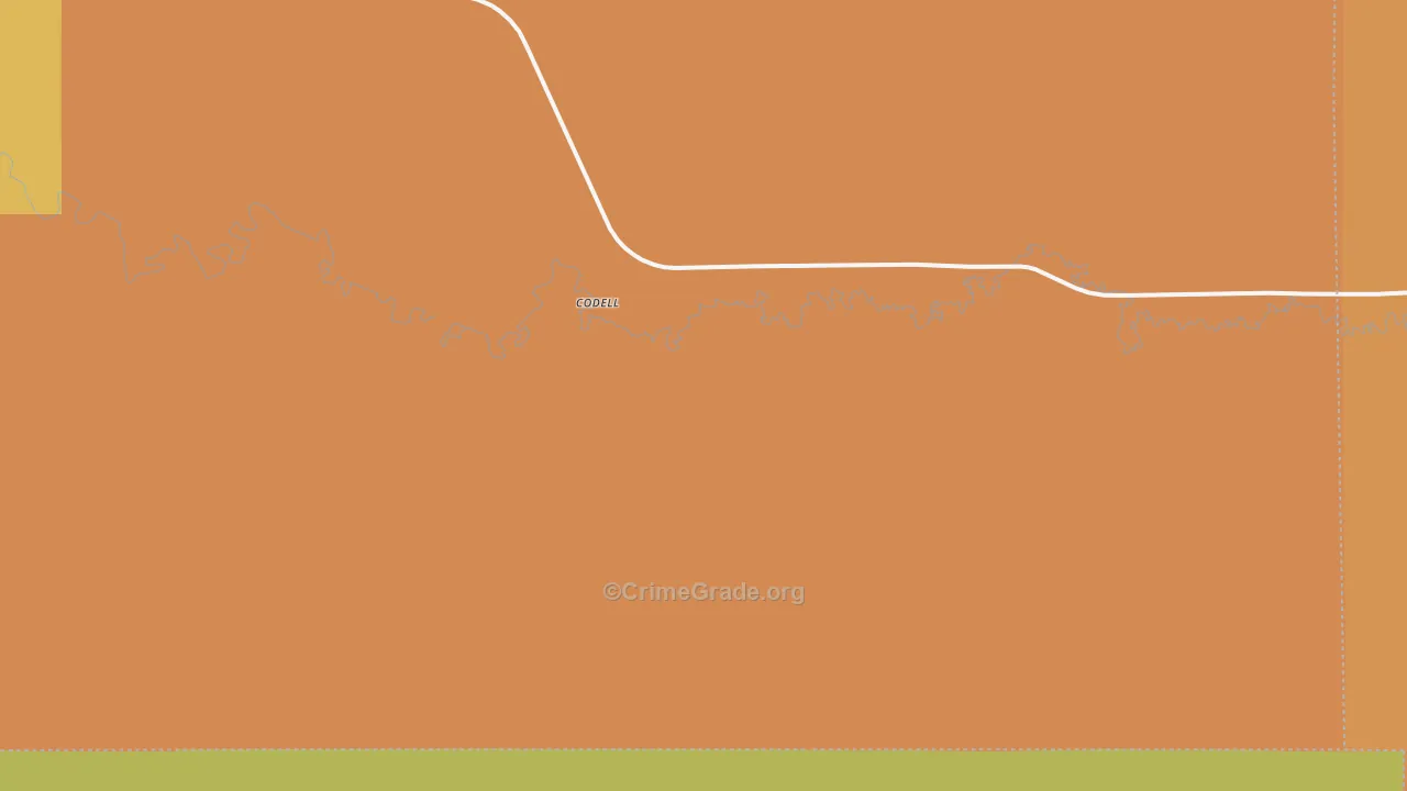 Codell, KS Map of Burglary Rates