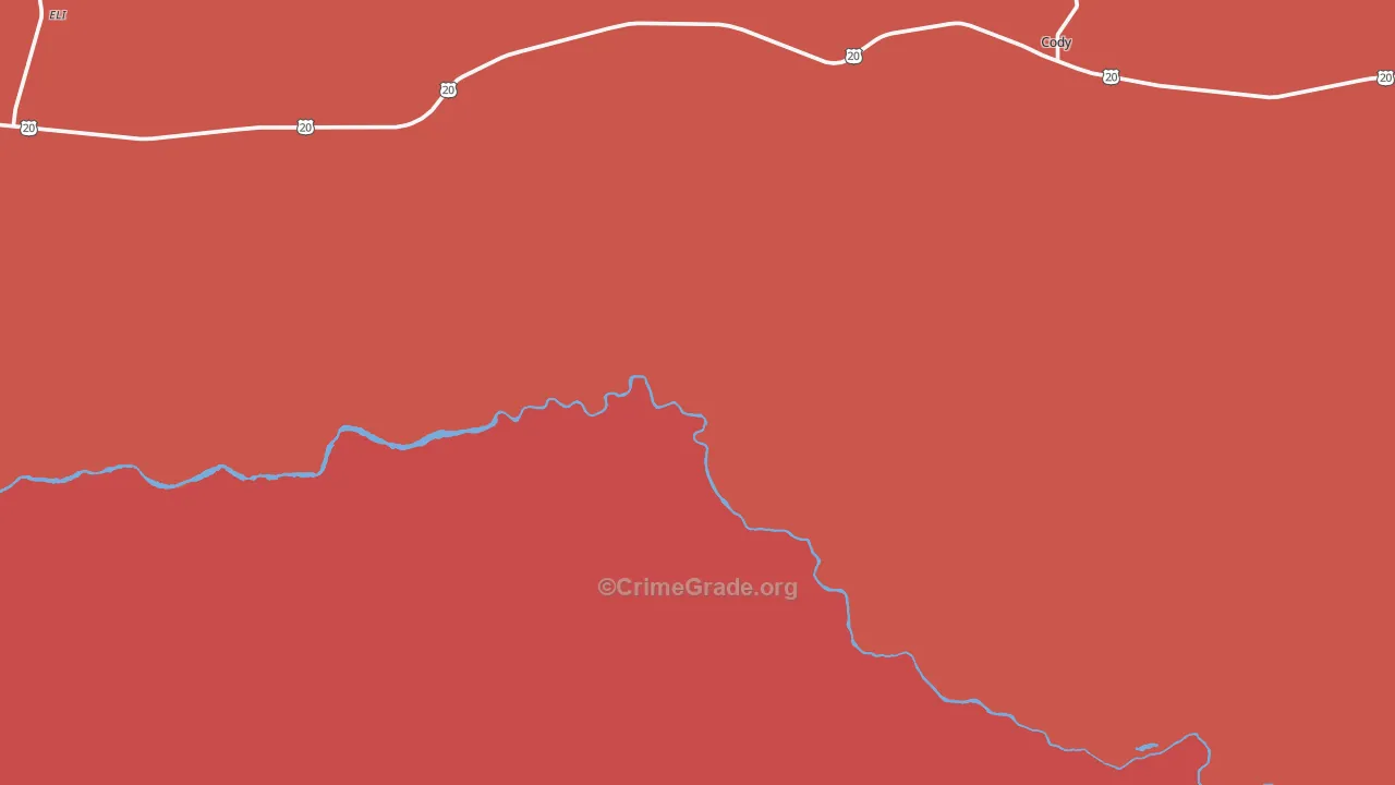 Cody, NE Map of Burglary Rates
