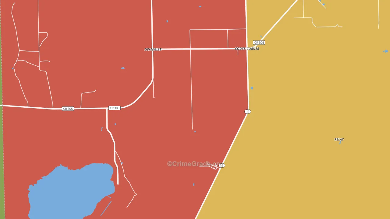 Codys Corner, FL Map of Burglary Rates