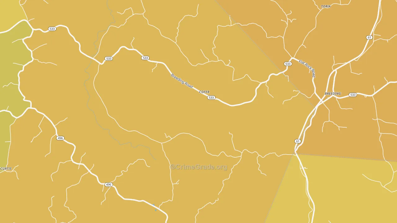 Cofer, KY Map of Burglary Rates