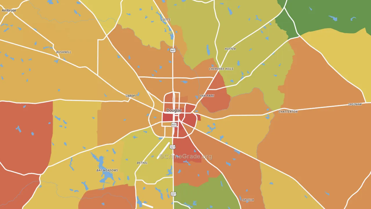 Coffee County, GA Map of Burglary Rates