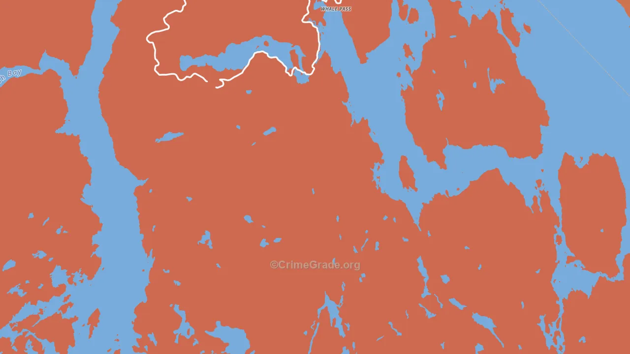 Coffman Cove, AK Map of Burglary Rates