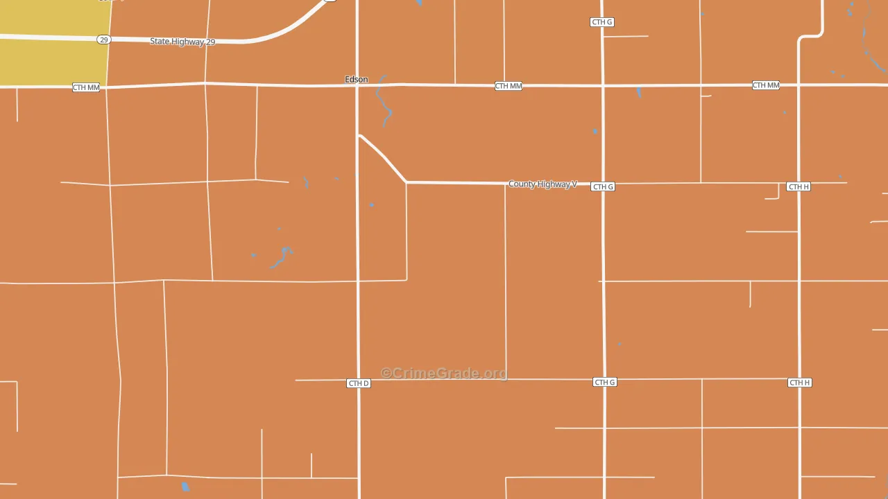 Colburn, WI Map of Burglary Rates