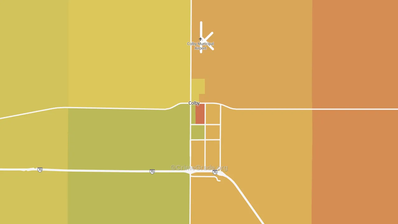 Colby, KS Map of Burglary Rates