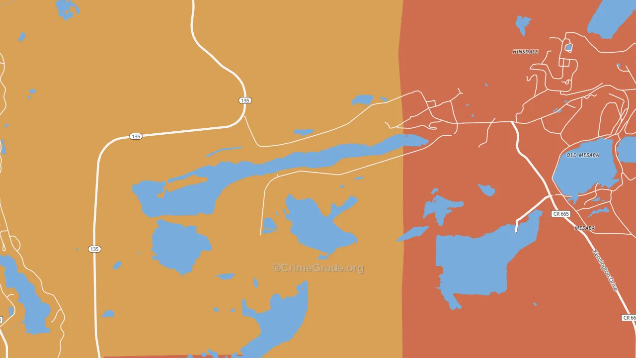 Colby, MN Map of Burglary Rates