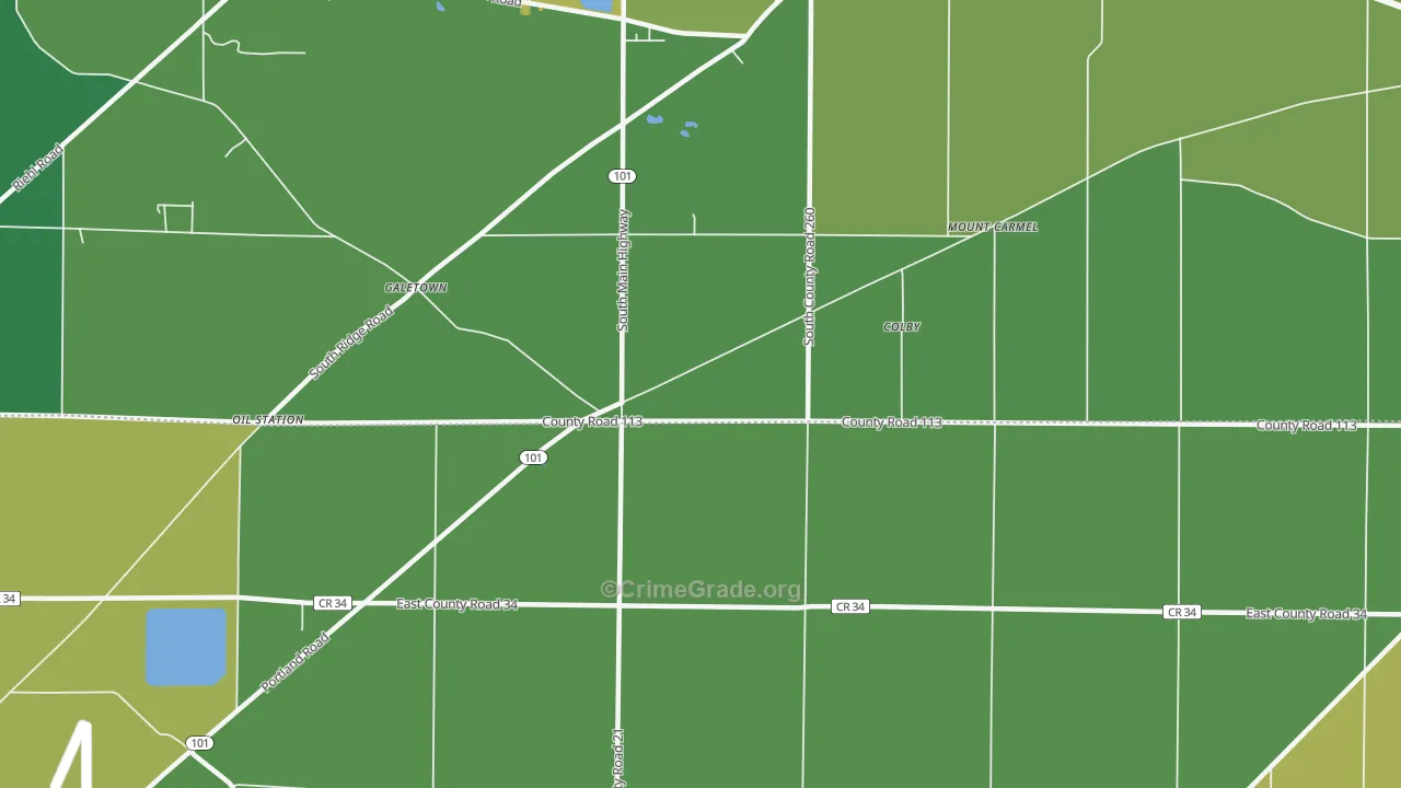 Colby, OH Map of Burglary Rates