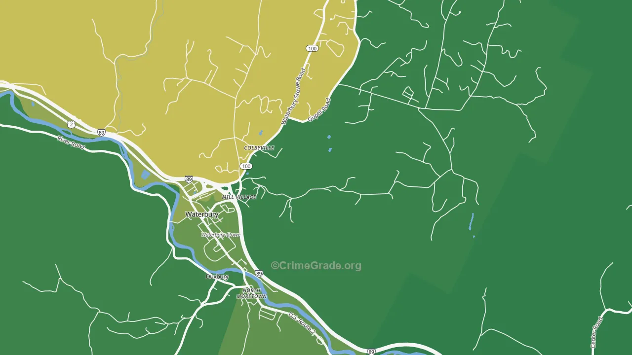 Colbyville, VT Map of Burglary Rates