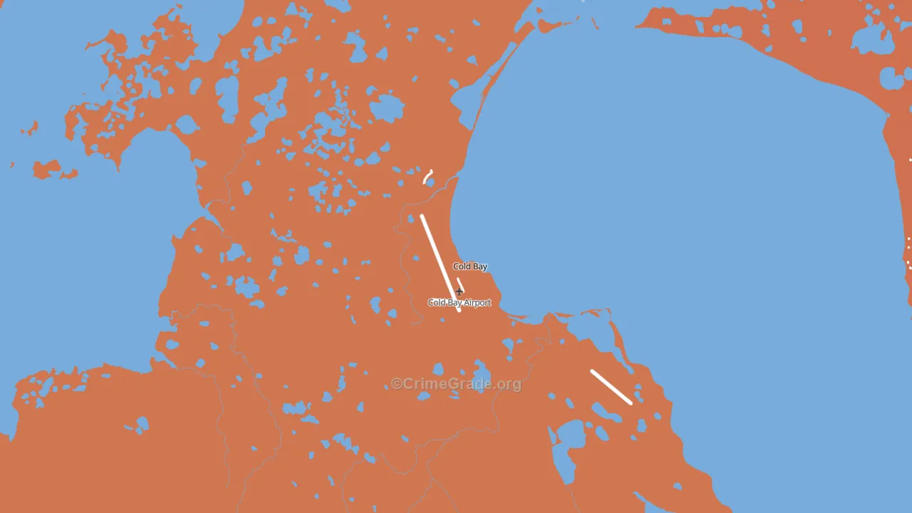 Cold Bay, AK Map of Burglary Rates