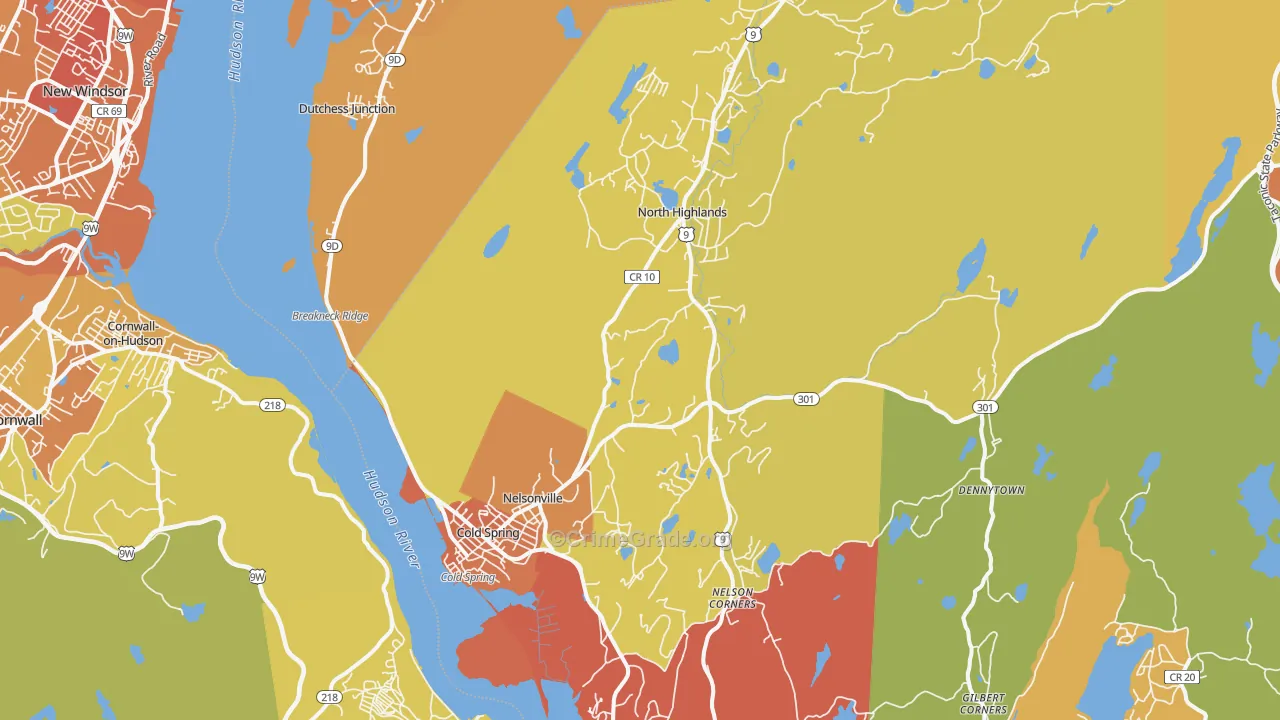 Cold Spring, NY Map of Burglary Rates