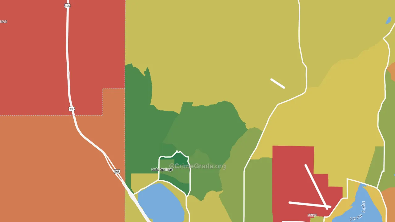 Cold Springs, NV Map of Burglary Rates