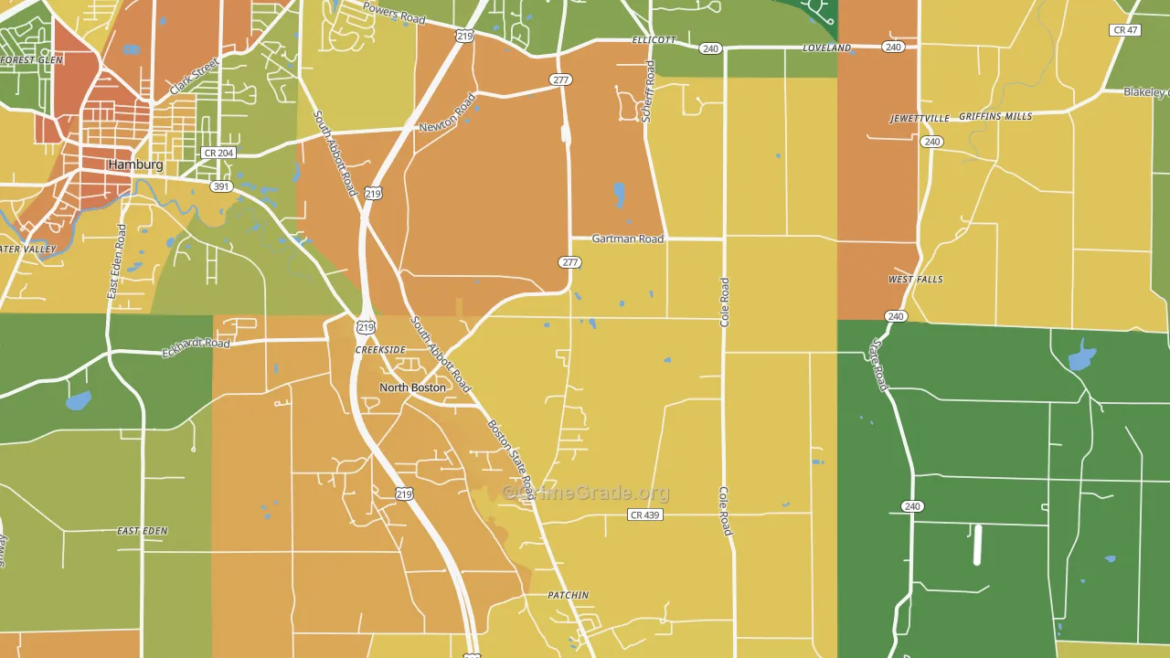Colden, NY Map of Burglary Rates