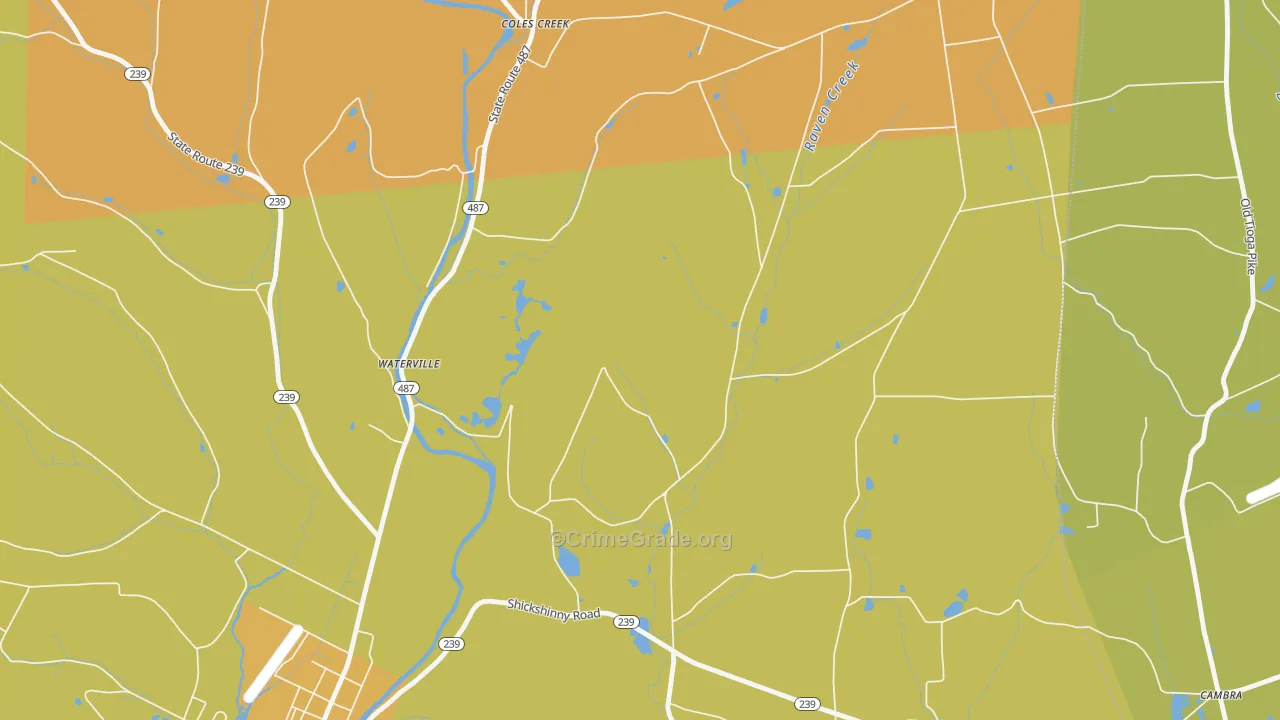 Coles Creek, PA Map of Burglary Rates