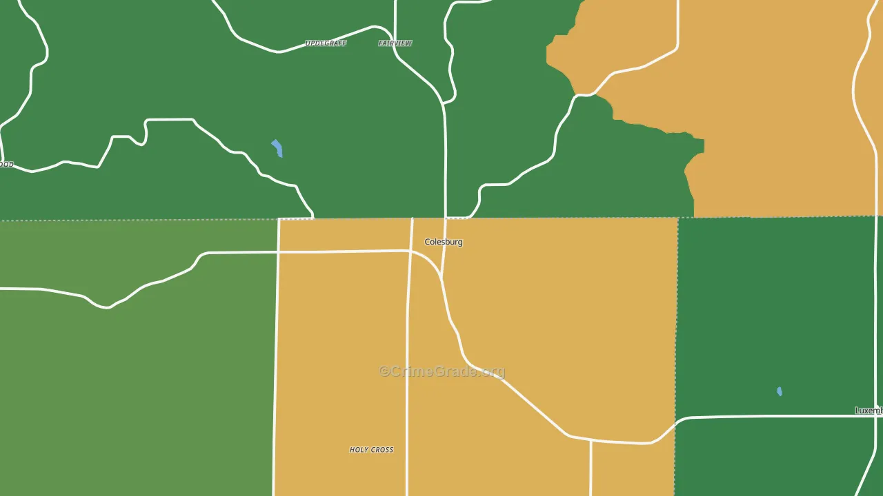 Colesburg, IA Map of Burglary Rates
