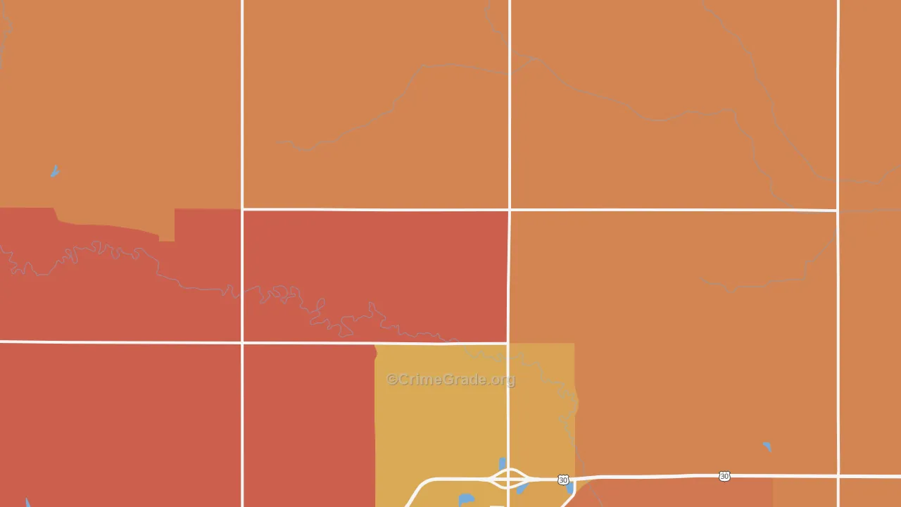 Colfax County, NE Map of Burglary Rates