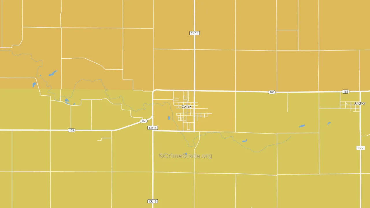 Colfax, IL Map of Burglary Rates