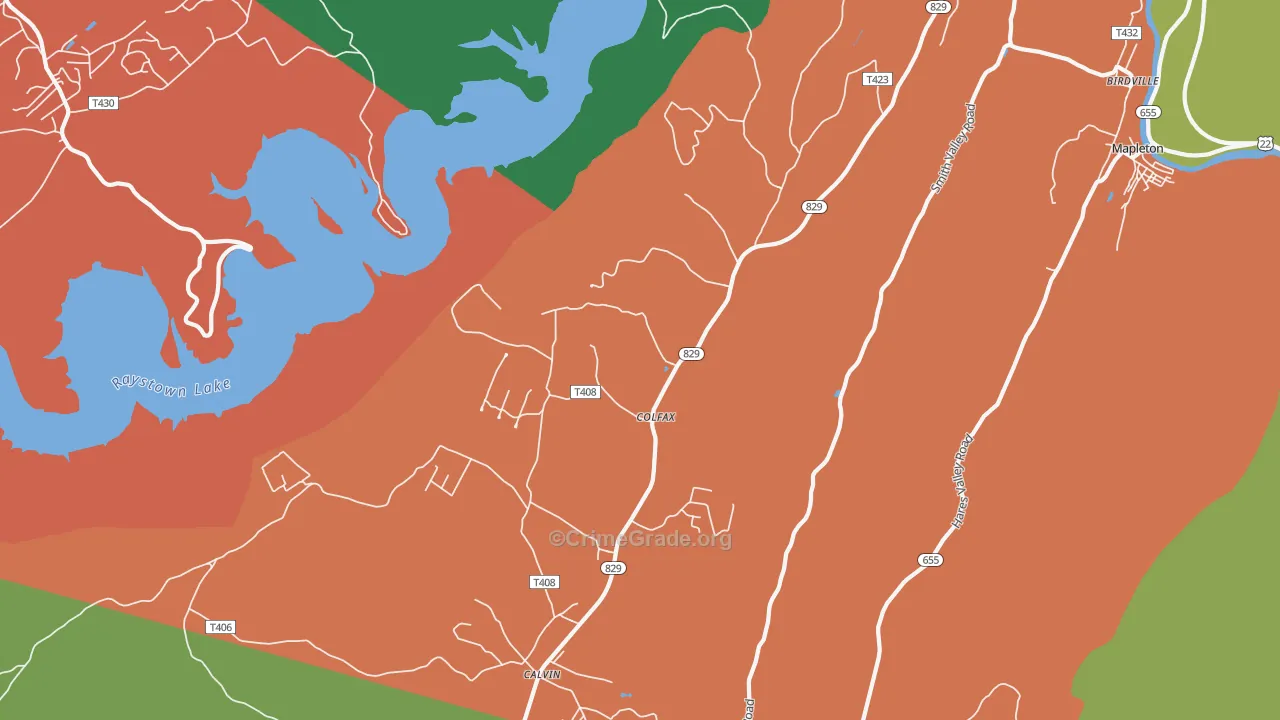 Colfax, PA Map of Burglary Rates