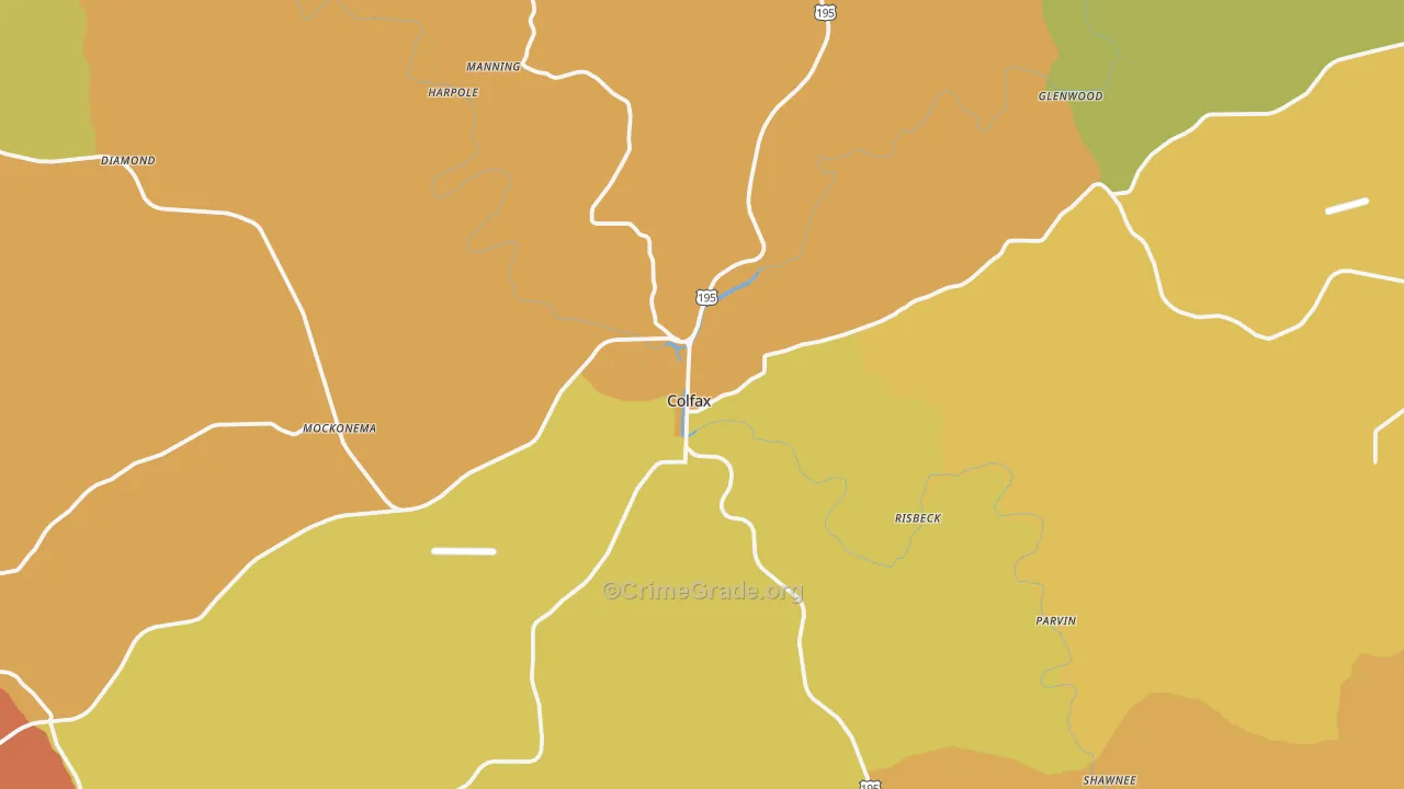Colfax, WA Map of Burglary Rates