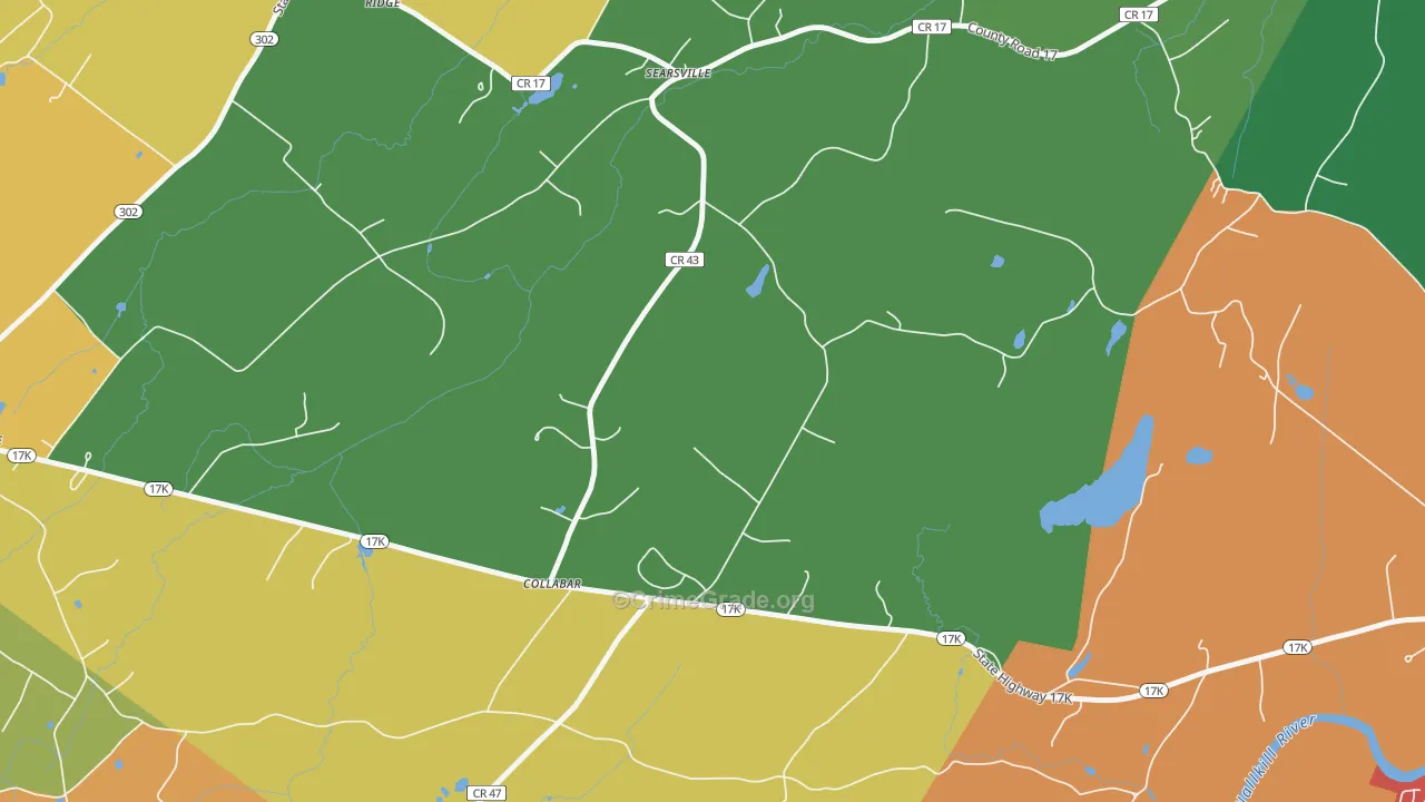 Collabar, NY Map of Burglary Rates