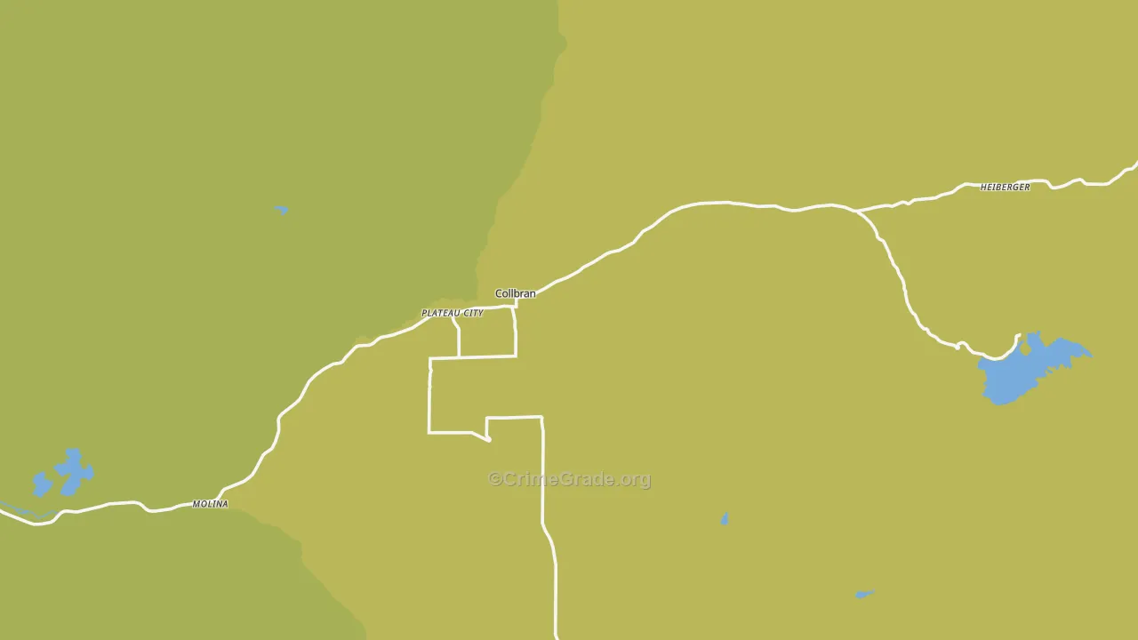 Collbran, CO Map of Burglary Rates