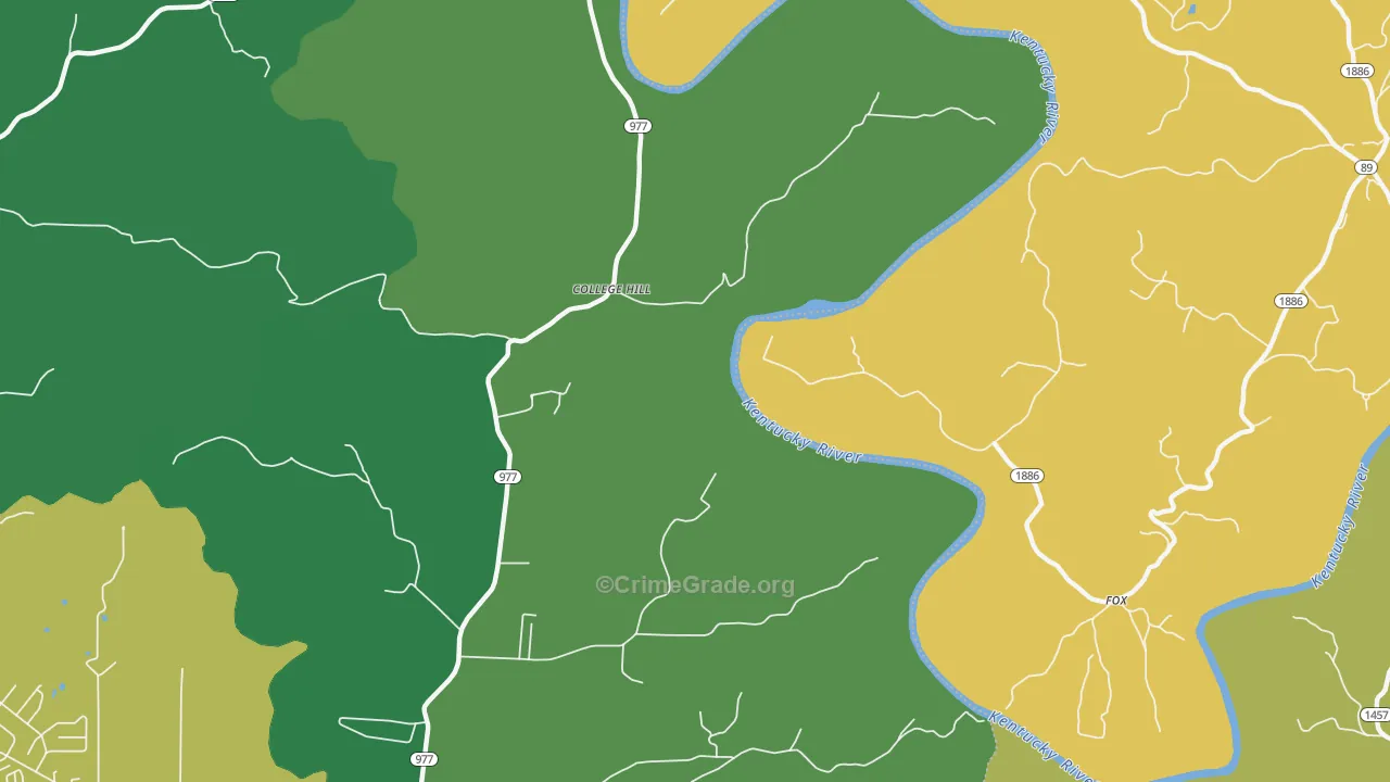 College Hill, KY Map of Burglary Rates
