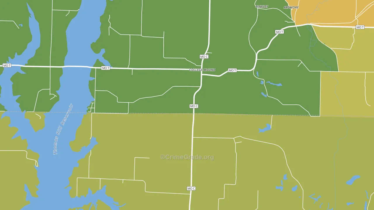 College Mound, MO Map of Burglary Rates