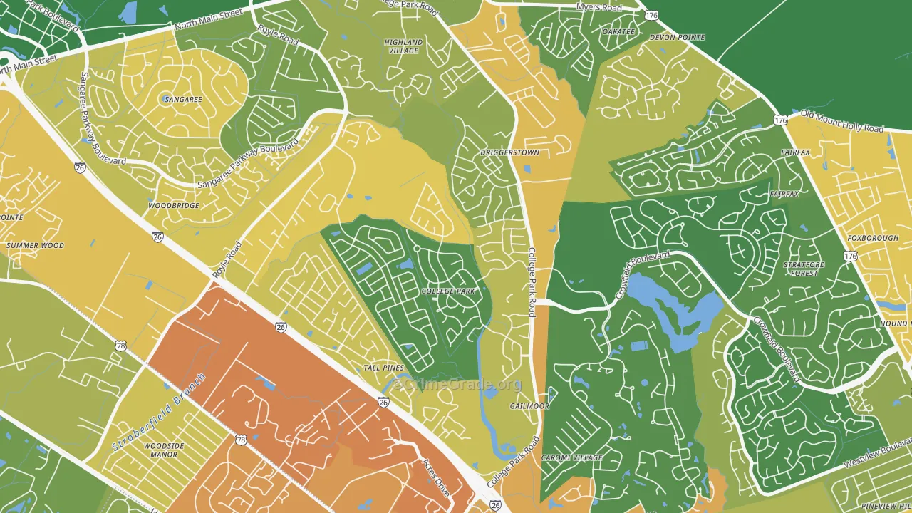 College Park, Ladson, SC Map of Burglary Rates
