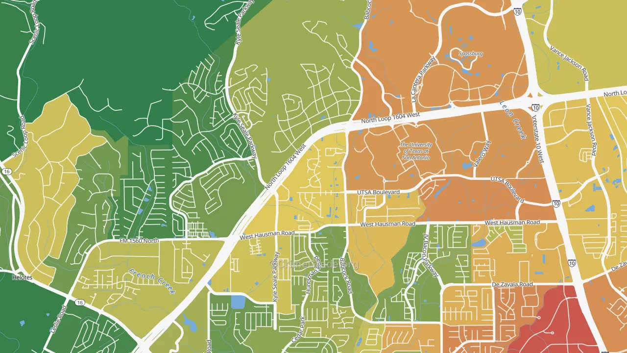 College Park San Antonio, San Antonio, TX Map of Burglary Rates