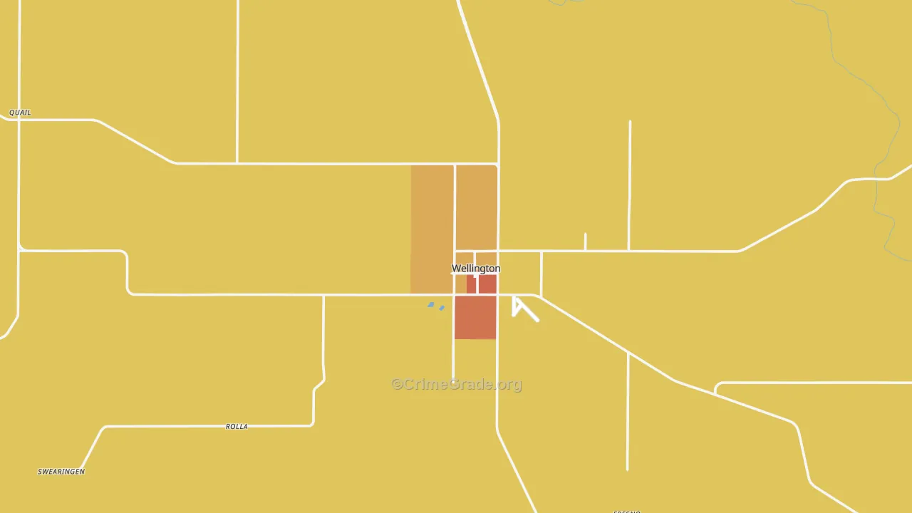 Collingsworth County, TX Map of Burglary Rates