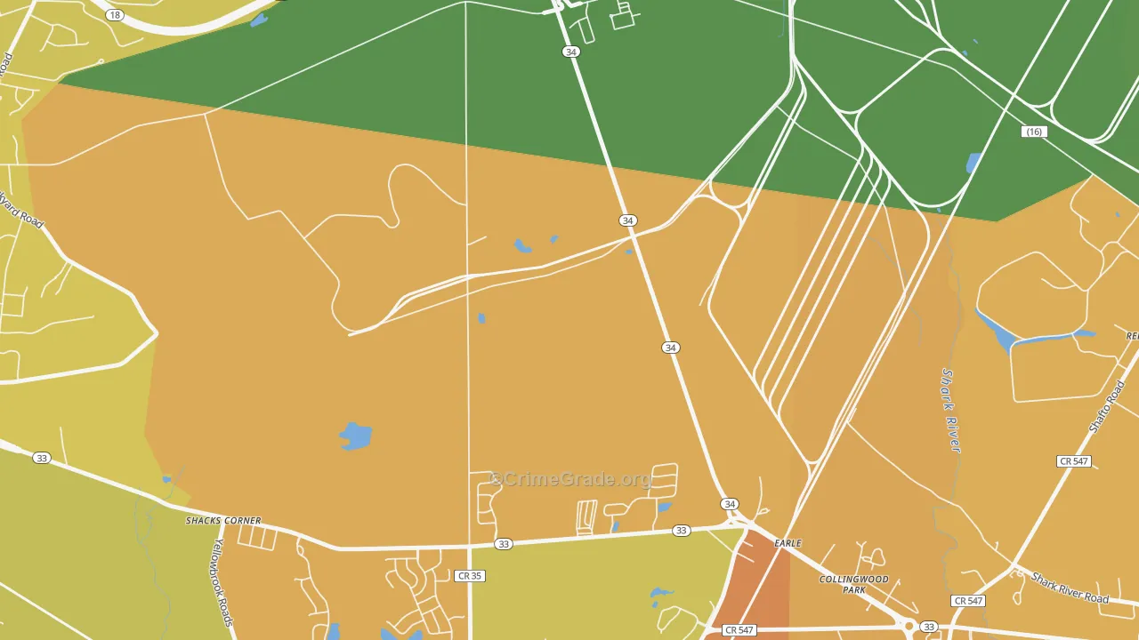 Collingwood Park, NJ Map of Burglary Rates