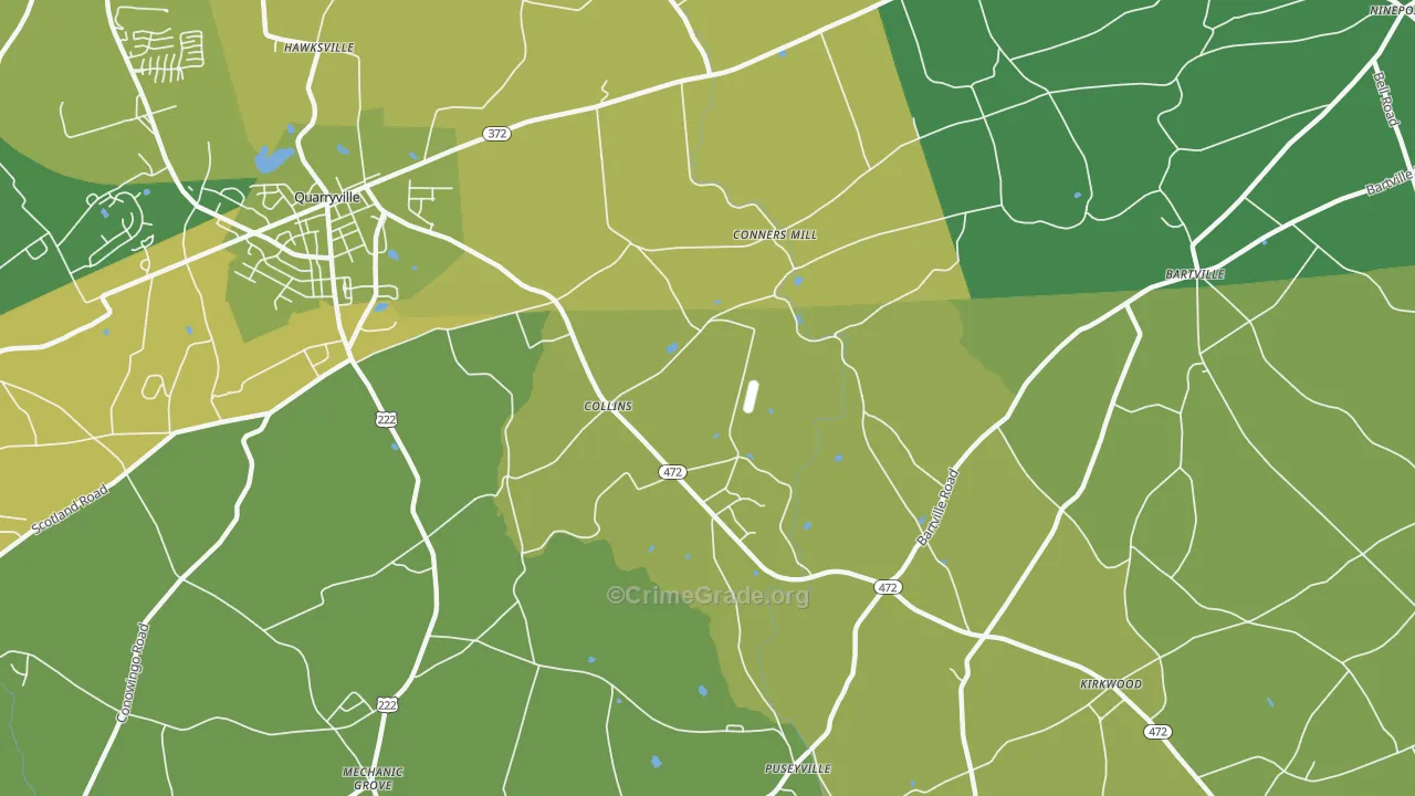 Collins, PA Map of Burglary Rates