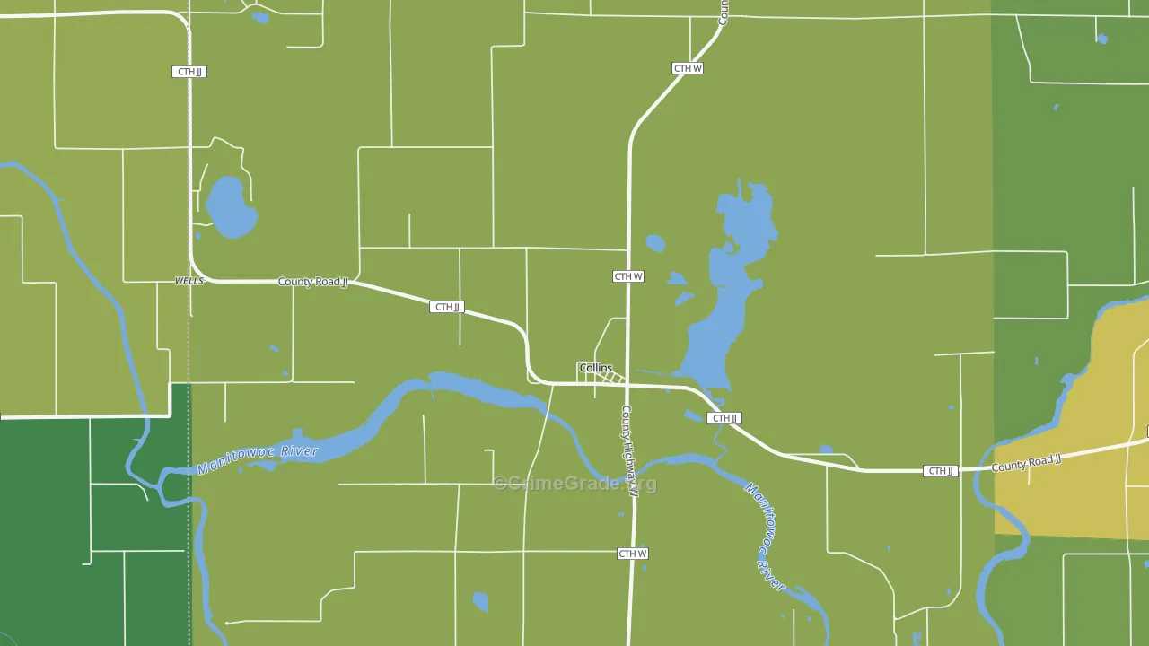 Collins, WI Map of Burglary Rates