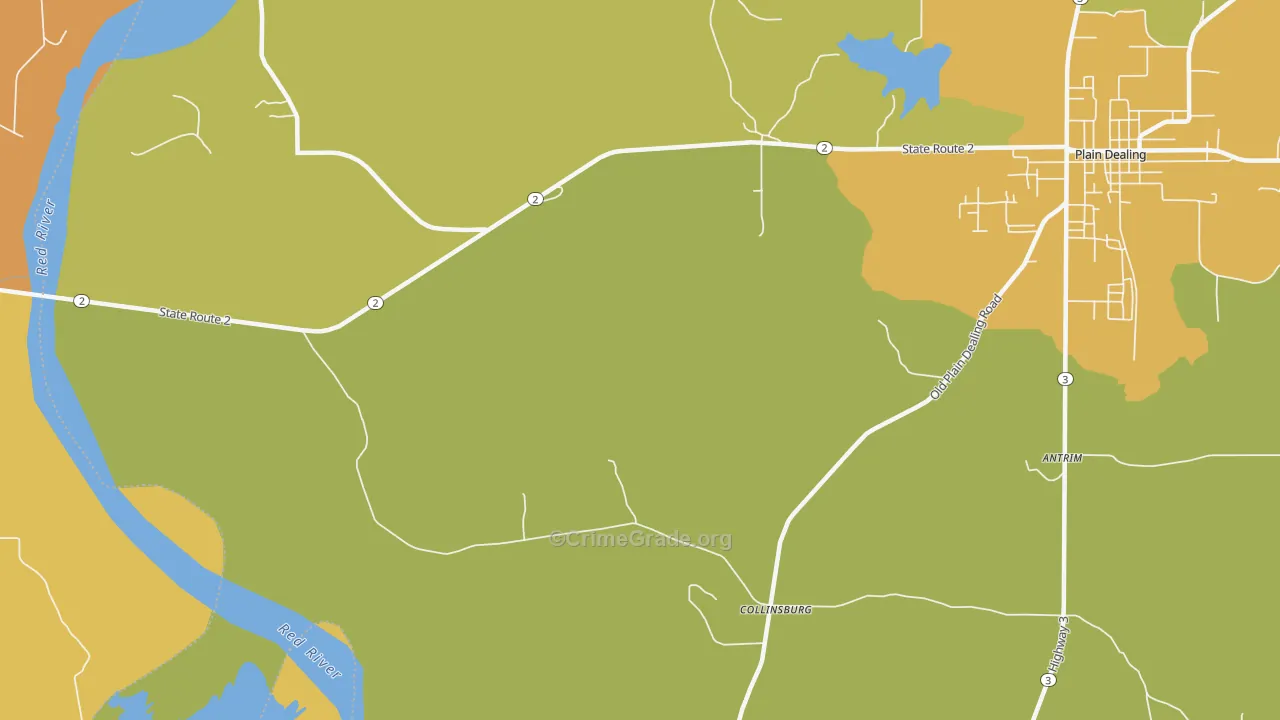 Collinsburg, LA Map of Burglary Rates