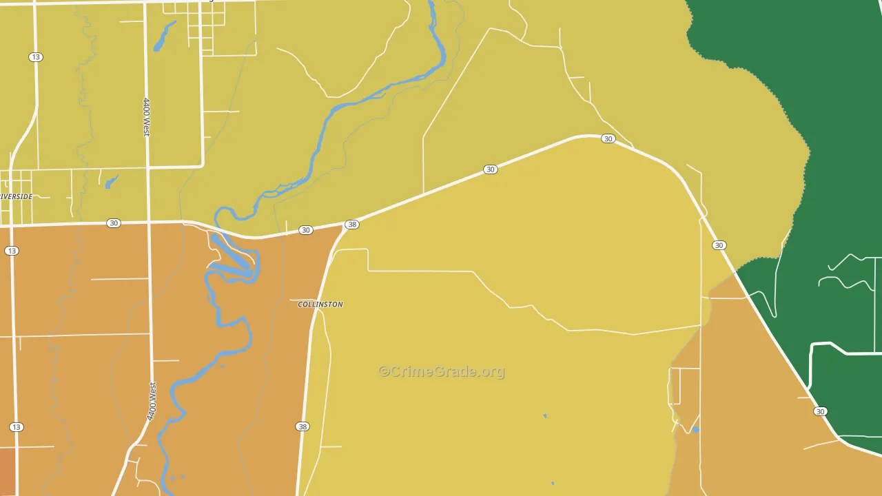 Collinston, UT Map of Burglary Rates