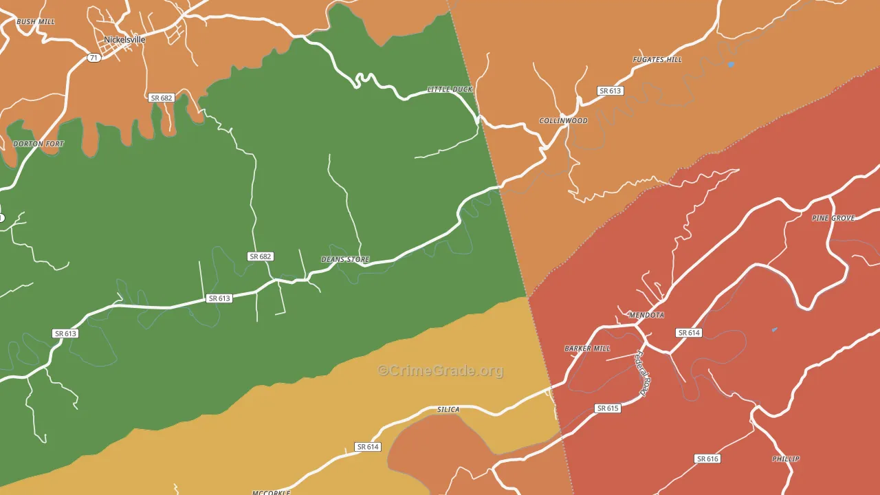 Collinwood, VA Map of Burglary Rates