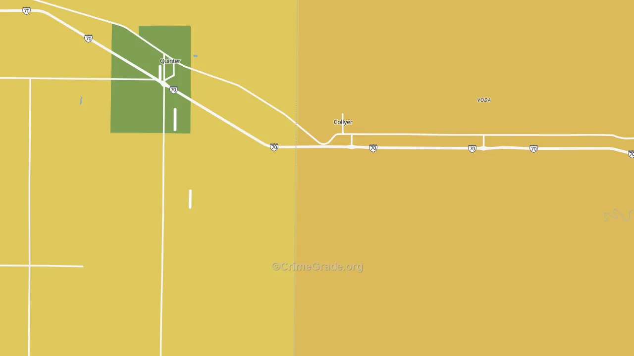 Collyer, KS Map of Burglary Rates