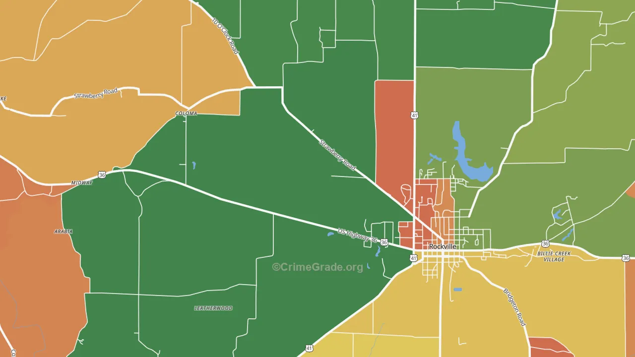 Coloma, IN Map of Burglary Rates
