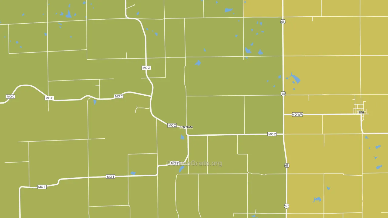 Coloma, MO Map of Burglary Rates