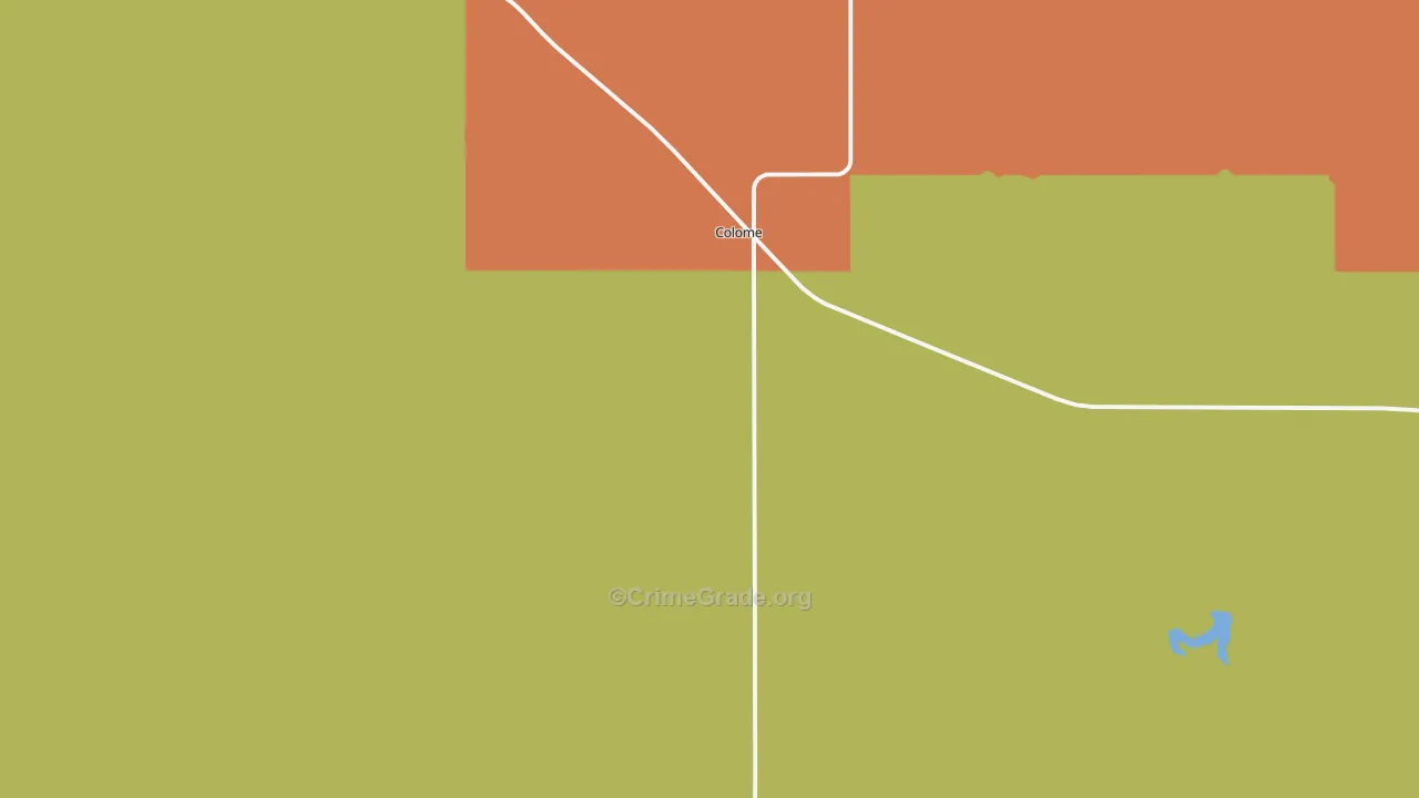 Colome, SD Map of Burglary Rates