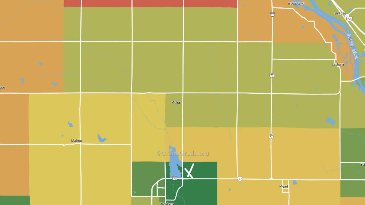 Colon, NE Map of Burglary Rates
