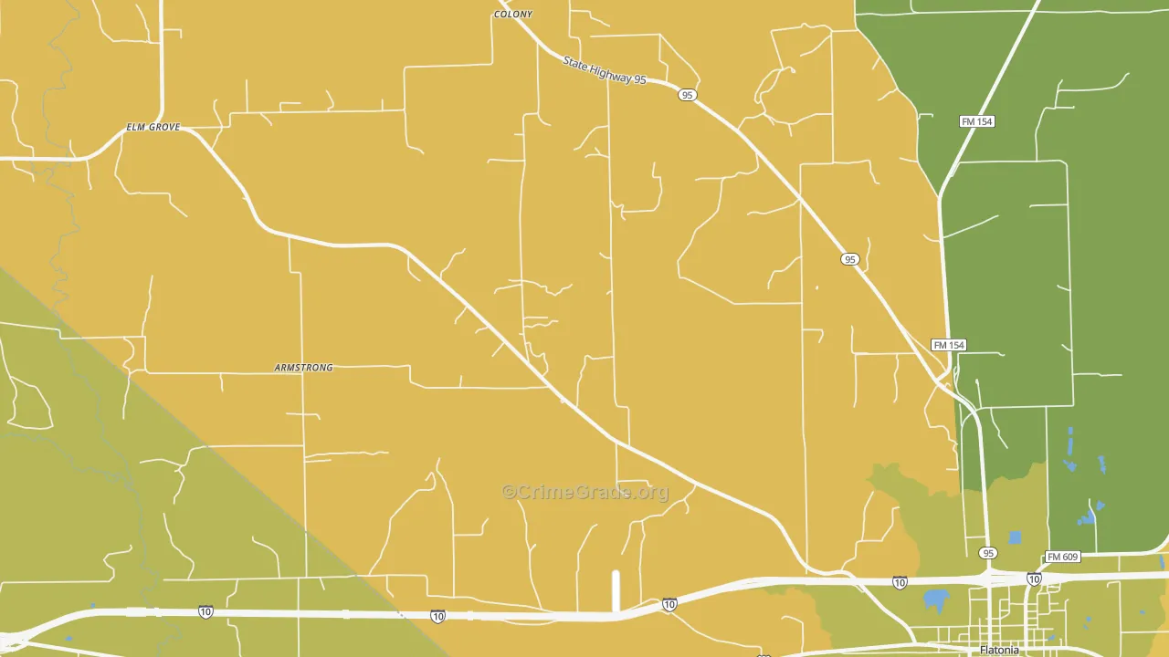 Colony, TX Map of Burglary Rates