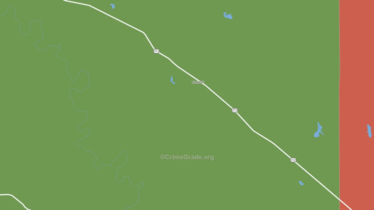 Colony, WY Map of Burglary Rates