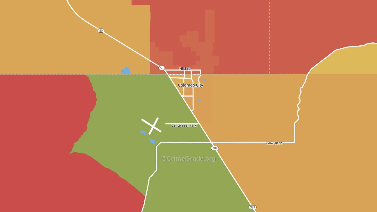 Colorado City, AZ Map of Burglary Rates