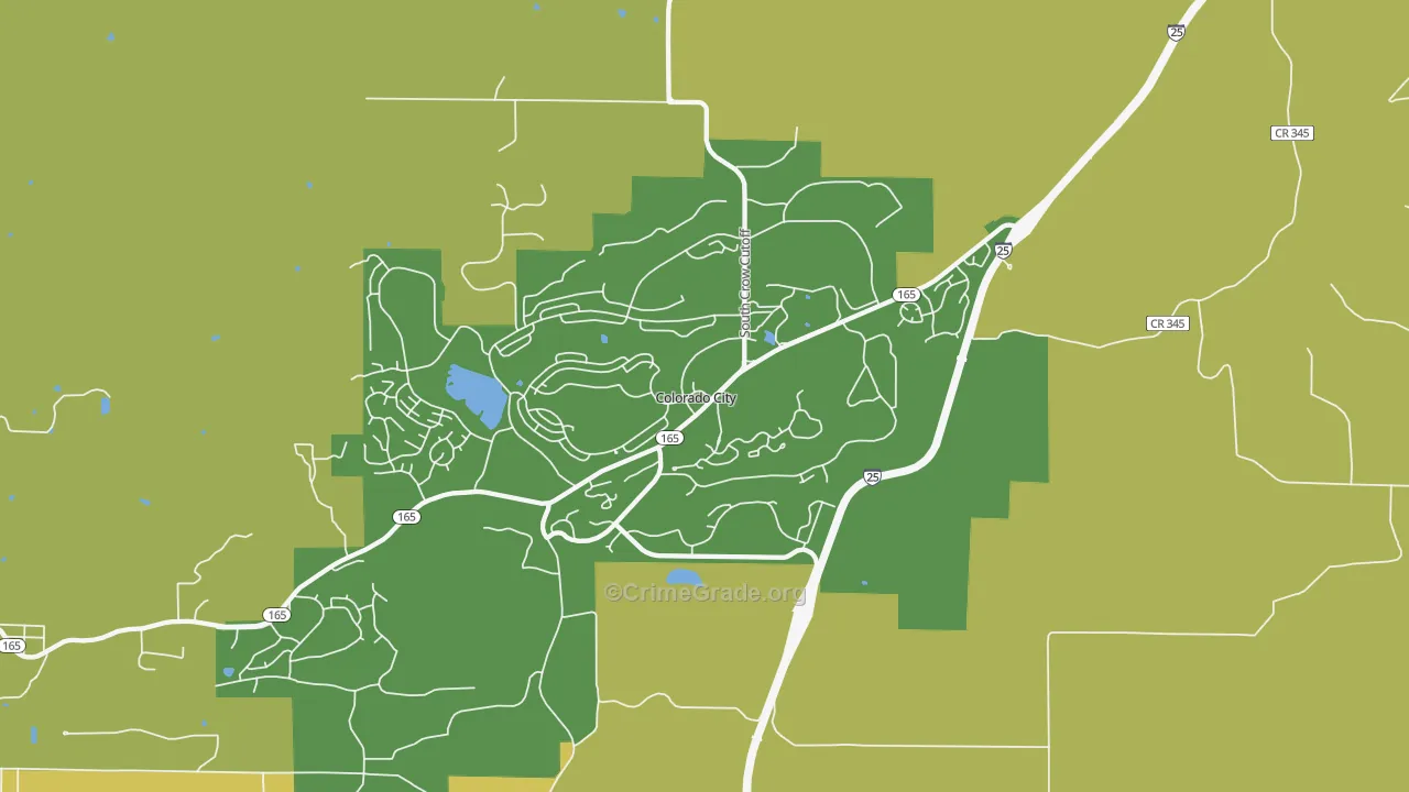 Colorado City, CO Map of Burglary Rates
