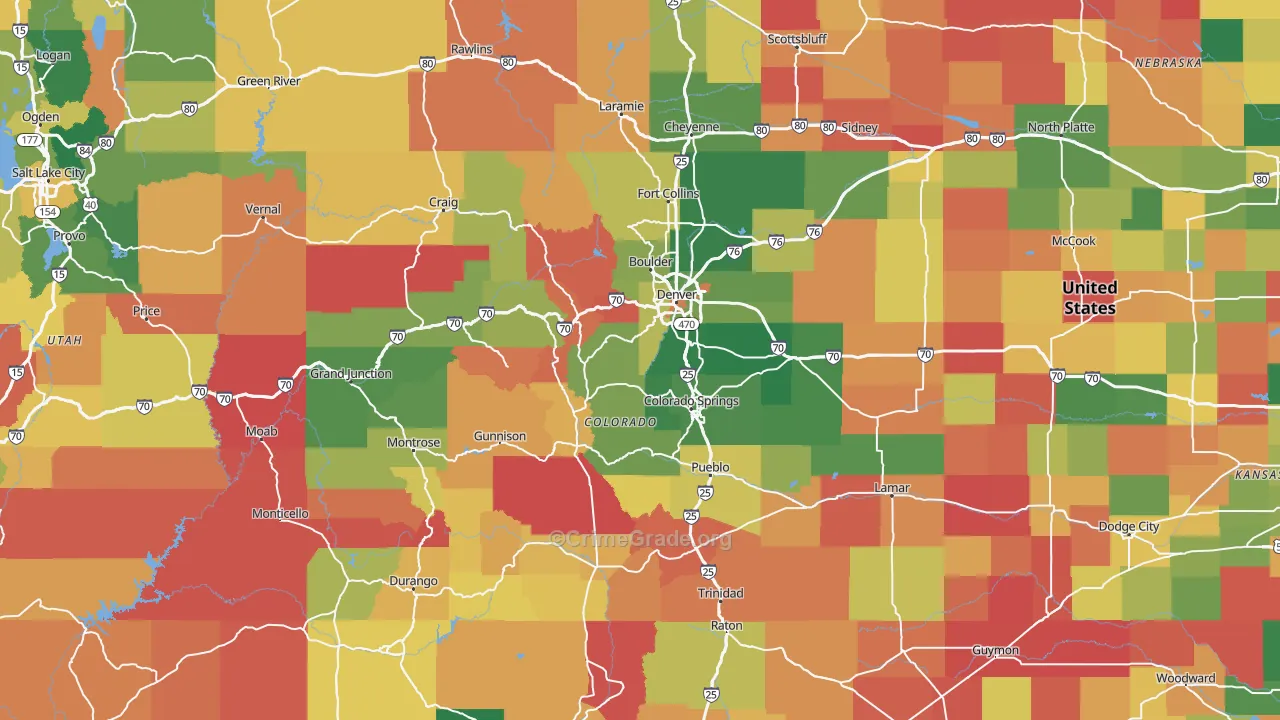 Colorado Map of Burglary Rates
